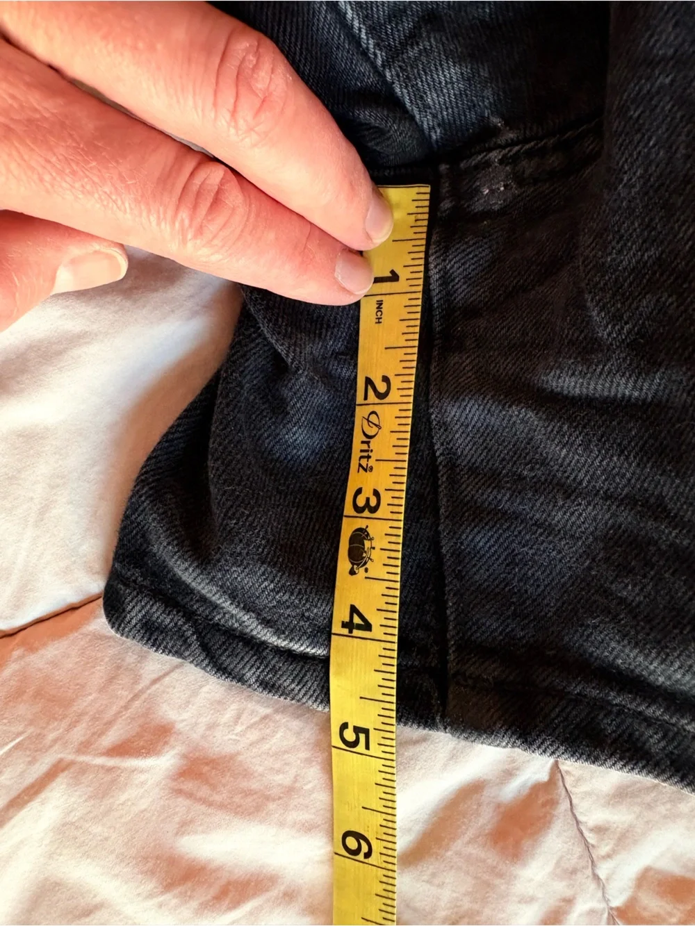 Everlane A Line Black Denim Shorts